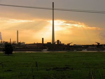 Scenic view of landscape at sunset
