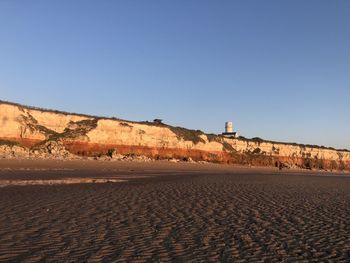 Scenic view of desert against clear sky