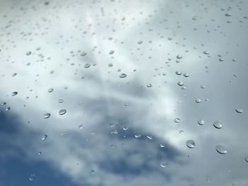 Full frame shot of wet glass window