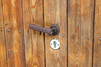 Close-up of old wooden door