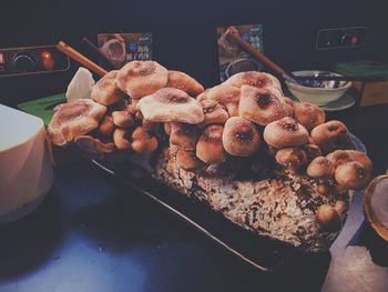 Close-up of bread on table