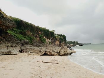 Scenic view of beach against sky