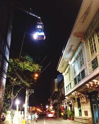 Illuminated street light at night