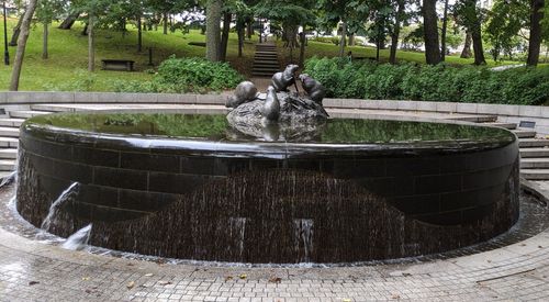 Statue of fountain in park