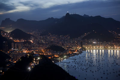 Aerial view of city at waterfront