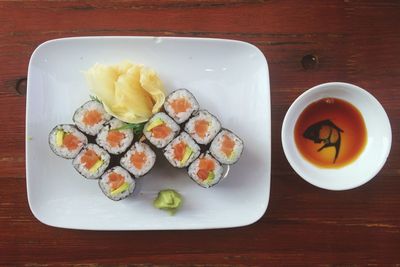 Directly above shot of food in plate