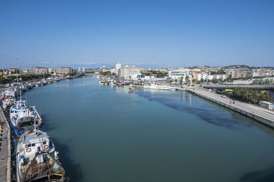 Panorama of the port of pescara from the bridge of the sea