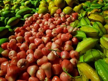 Full frame shot of fresh vegetables at market stall