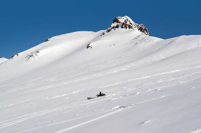 Scenic view of mountain against clear sky