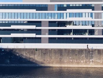 Reflection of building in water