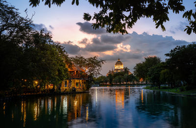 Panoramic view of temple building against sky