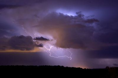 Lightning over landscape