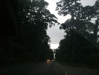 Road amidst trees against sky