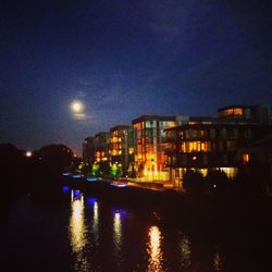 Illuminated city at night