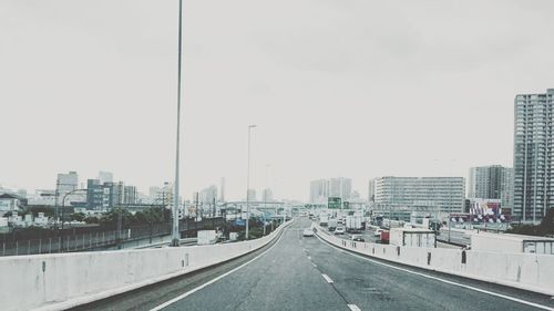 View of cityscape against clear sky