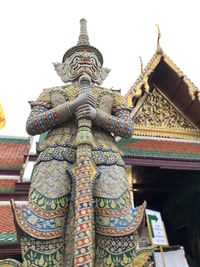 Low angle view of statue of building