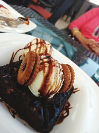 Close-up of cake in plate