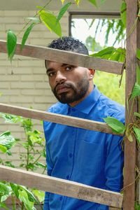 Portrait of young man looking away