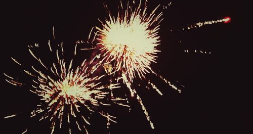 Low angle view of firework display