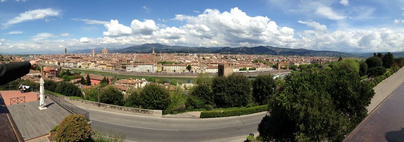 High angle view of townscape against sky