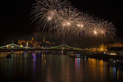 Fireworks over budapest at st. stephen's day, 20th august. 