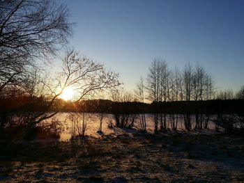 Sunset over lake