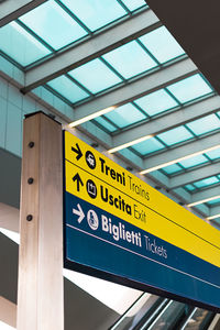 Low angle view of information sign