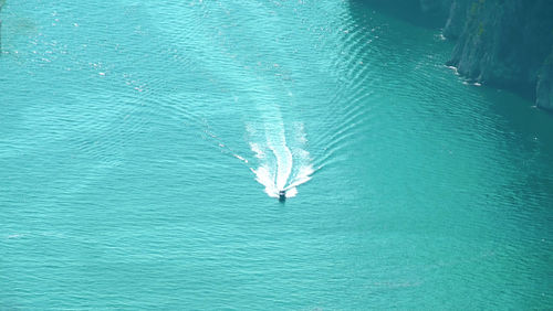 High angle view of rippled water in sea