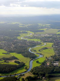 Aerial view of rural landscape