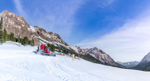 Tourists on mountain