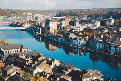 High angle view of city