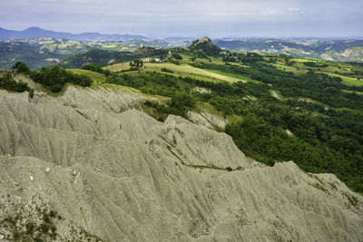 High angle view of landscape against sky