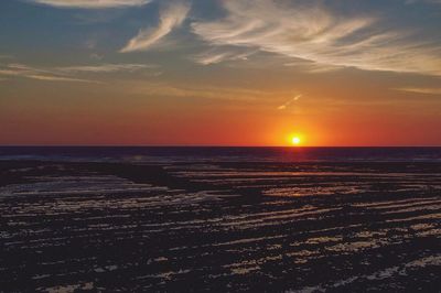 Scenic view of sea at sunset