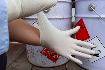 Wear quality gloves to protect against harmful chemicals