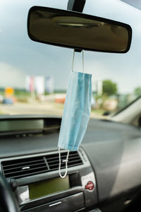 Close-up of car windshield