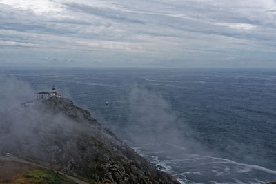 High angle view of sea against sky