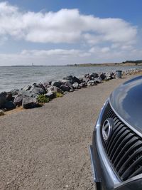 Scenic view of beach against sky