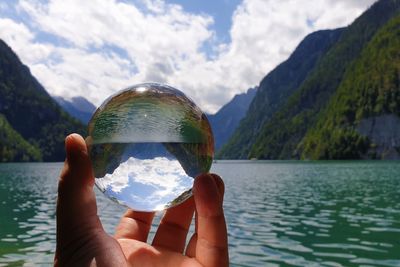 Crystalball shot over lake königssee