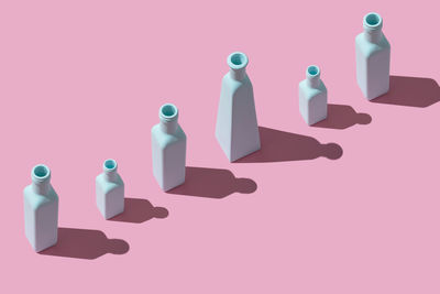 High angle view of friends on white background