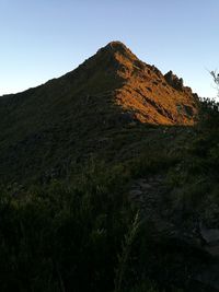 Scenic view of mountains against clear sky