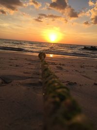 Scenic view of beach during sunset