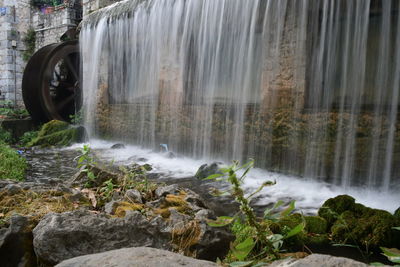 Scenic view of waterfall