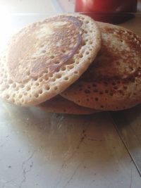 Close-up of food on table