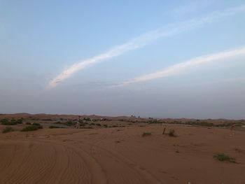 Scenic view of desert against sky