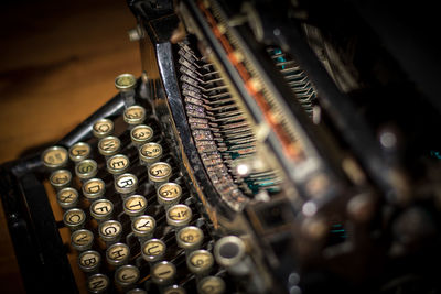 Close-up of old typewriter