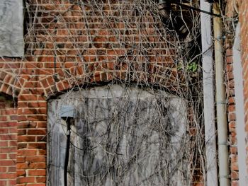 Close-up of abandoned building