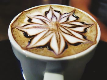 Close-up of cappuccino