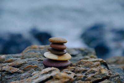 Stack of stones on beach