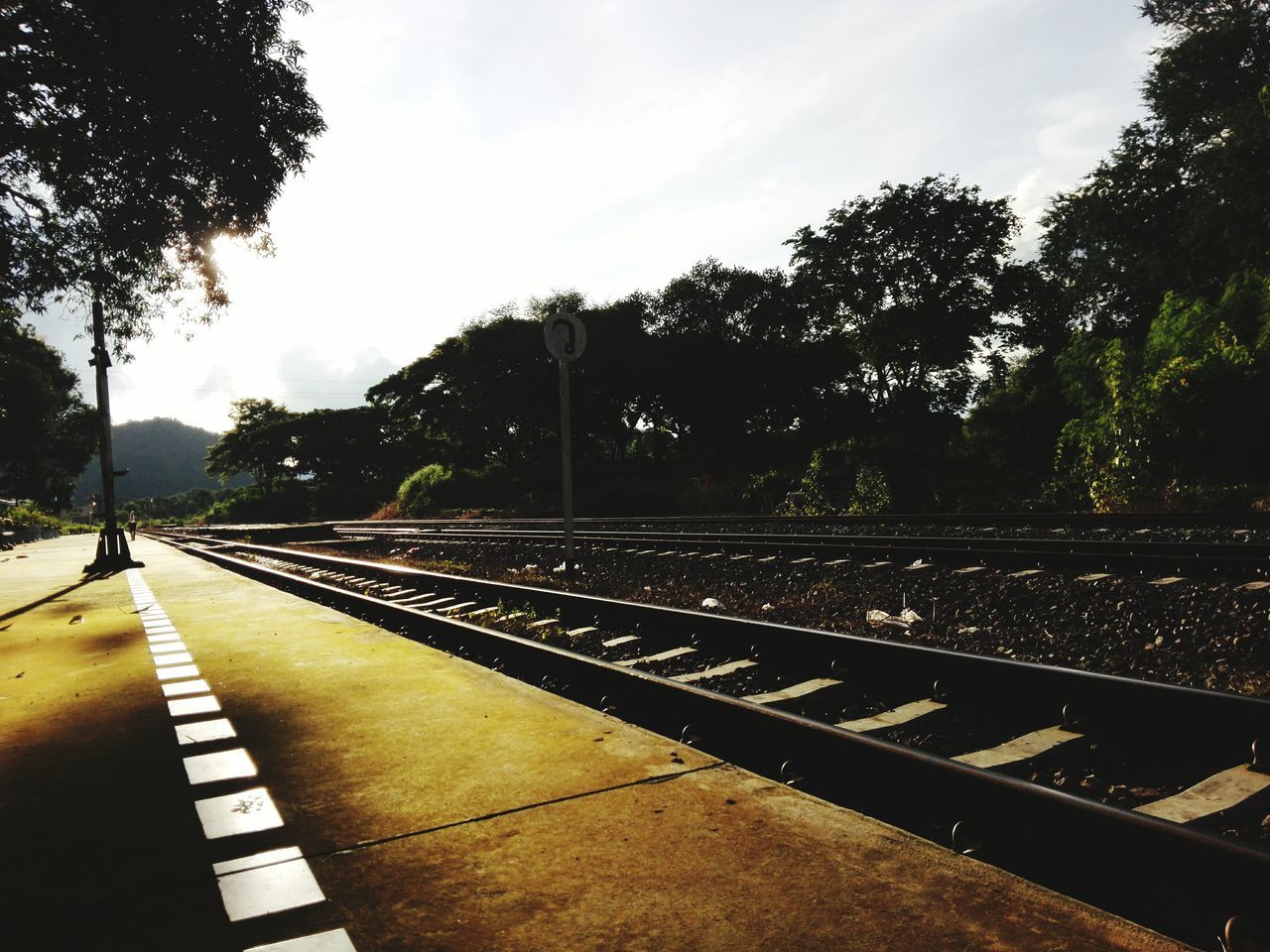 RAILROAD TRACKS ON SUNNY DAY