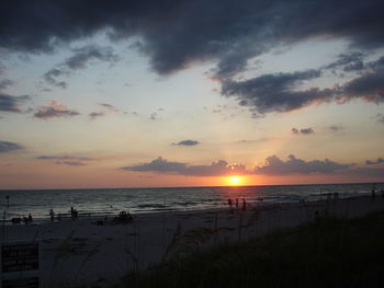 Scenic view of sea during sunset